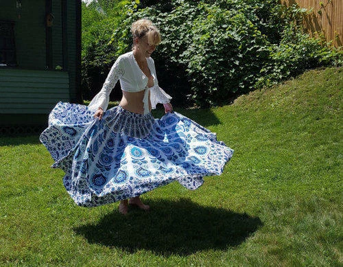 Indian Skirts Mandala Floral Printed Cotton Long Skirts Boho Summer skirts