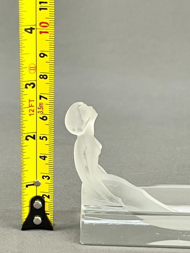 Heinrich Hoffmann Art Deco NUDE BATHER Clear & Satin Glass 4" Pin Dish c. 1930 - Picture 15 of 19