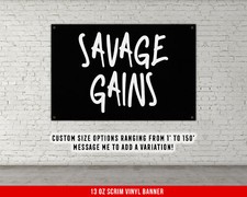 Fitness Motivation Banner - Gym Wall Art - Sports Quotes - Home Garage Decor
