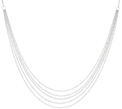Multi Strang Wasserfall Stil Singapur Kette Halskette Echt 925 Sterling Silber