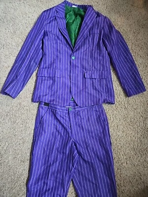 Spirit Halloween Costume DC Comics Purple Green Joker 2 Pc Mens Suit Sz M - Image 1 of 4