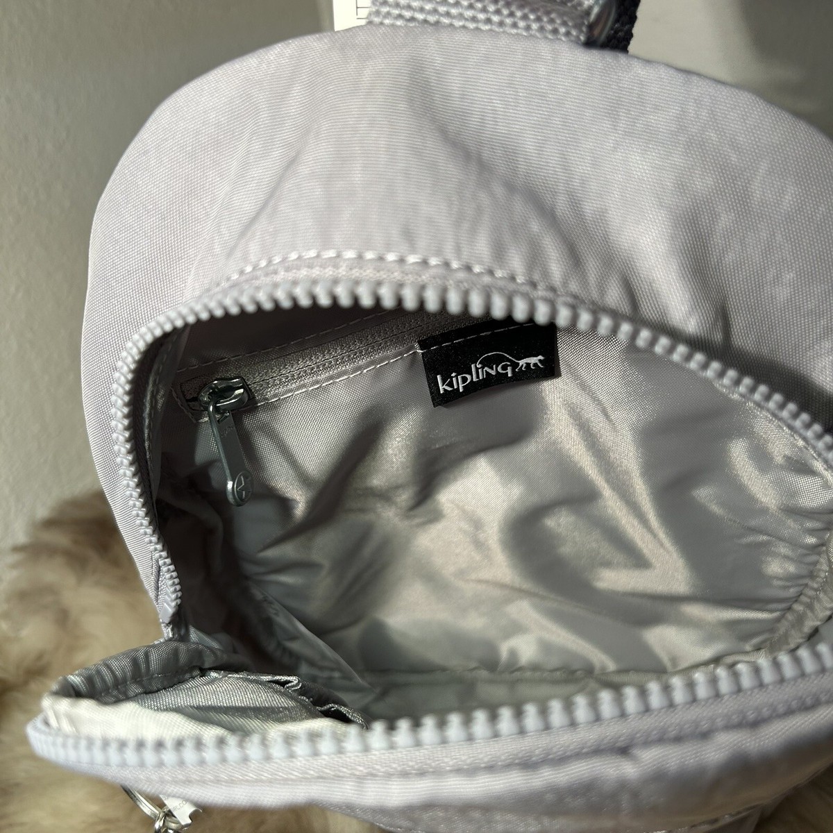 NWT KIPLING Dove Grey Nylon Kylnn Sling Backpack Kipling Sling Backpack Klynn in Dove Grey | Mercari main image 2