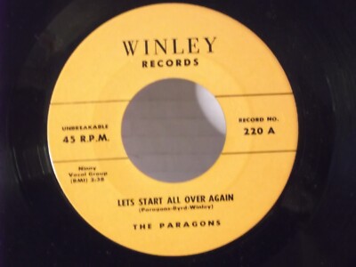The Paragons,Winley 220,''Lets Start All Over Again''US,7''45,1957 R&B, Mint