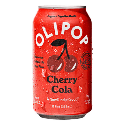 OLIPOP Prebiotic Soda, Cherry Cola, 12 fl oz, 12 Pack, Refrigerated