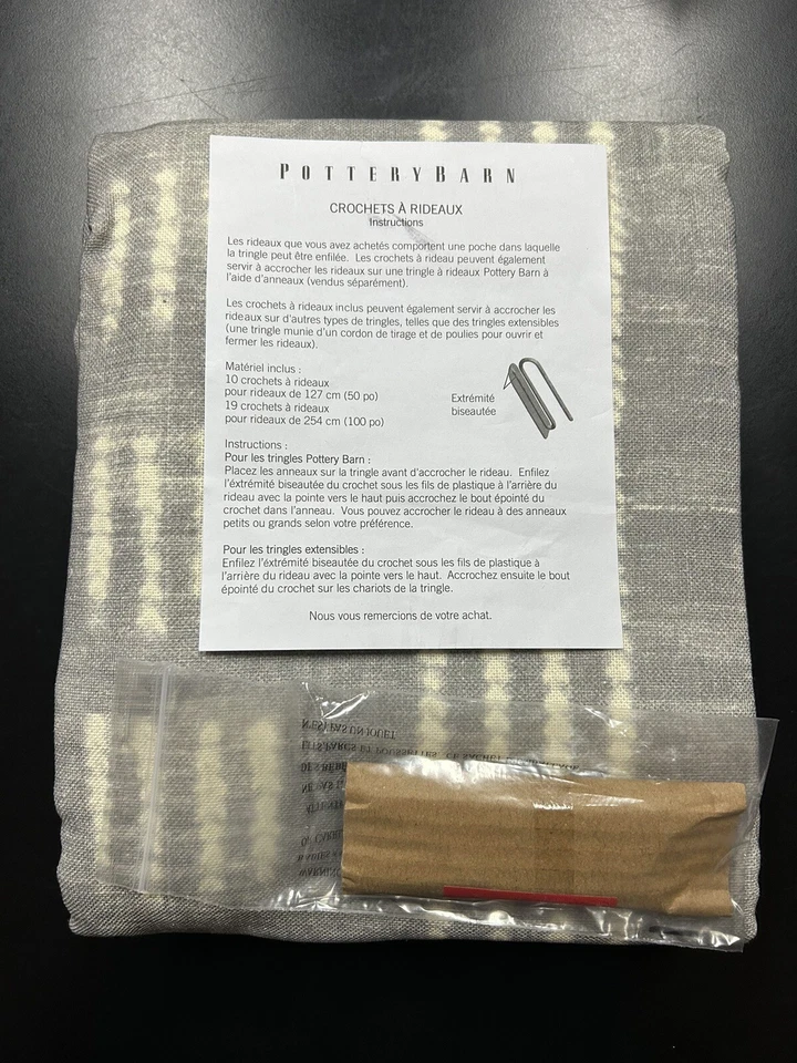 Par de paneles de cortina Pottery Barn Shibori Dot lino algodón gris 84x50 NUEVO $318 Foto 4 de 4