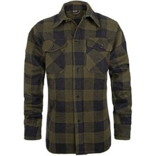 Mil-Tec Holzfällerhemd Schwer Lumberjack Flannel Schwarz-Oliv Black-Olive Karo