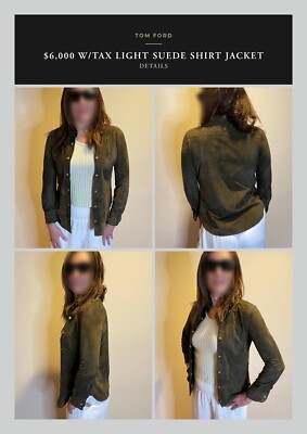 Ultimate $5,000 Coveted TOM FORD Light Suede Shirt Jacket, Made In Italy
