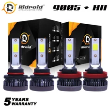RIDROID LED Headlight Bulbs Conversion Kit 9005 H11 High Low Beam Bright White