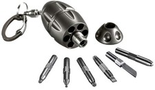LionSTEEL EGGIE Keychain Gray Titanium With Stainless Steel Bits All Situations