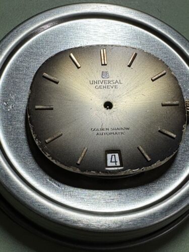 UNIVERSAL GENEVE cal. 2-67 MICRO ROTOR MOVEMENT / GOLDEN SHADOW DIAL and CROWN - Picture 8 of 9