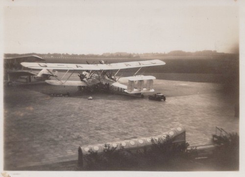 Vintage UK Aviation 1920s G-AAAA9 biplane airfield England Original Photo
