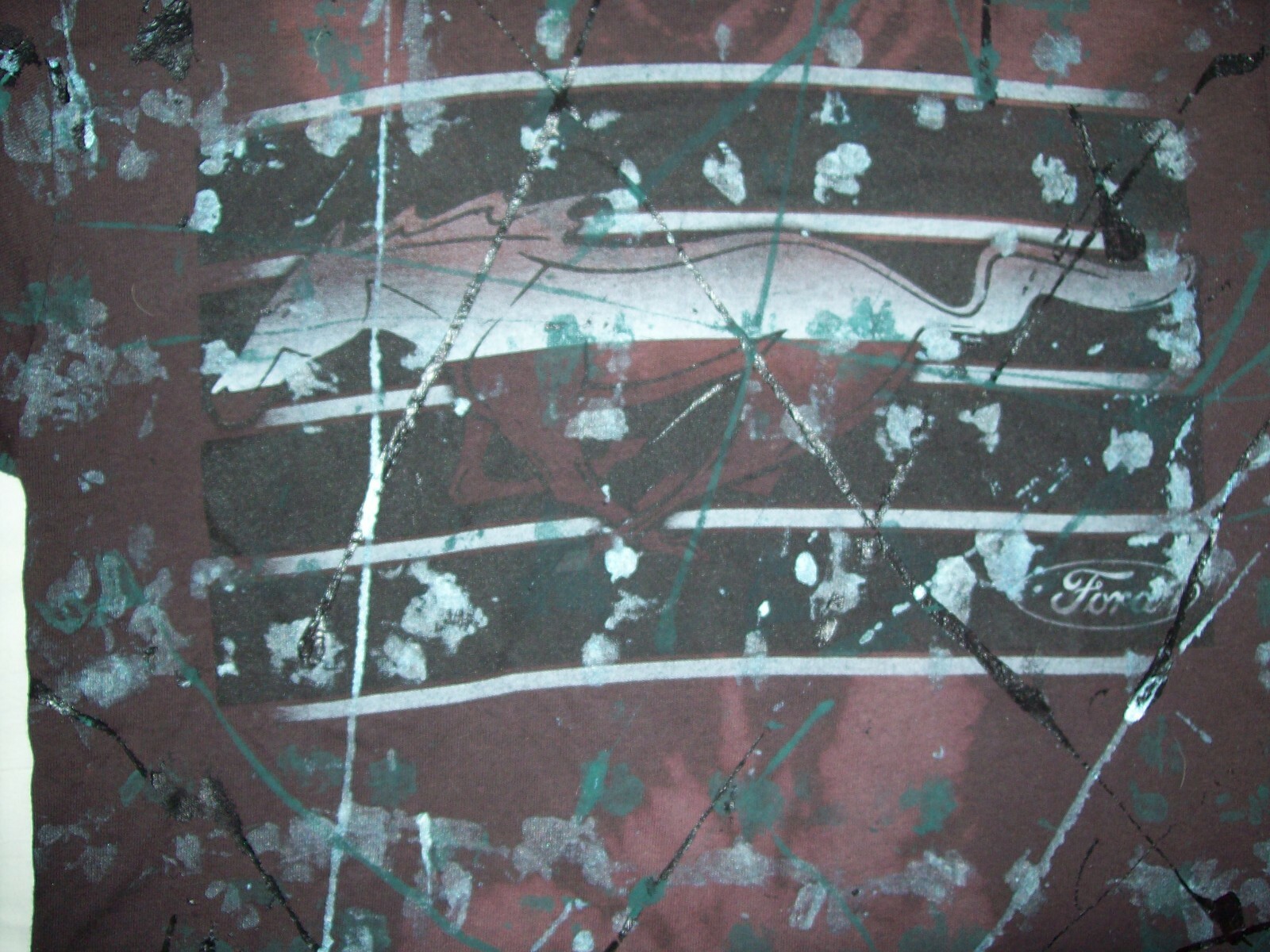 PONY T SHIRT MUSTANG originale psichedelica Ford di JCosmo ORO *DIPINTA A MANO* TAGLIA: M