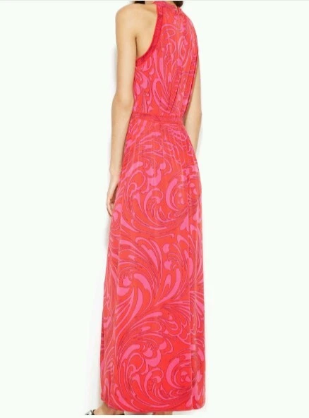 Nuovo! Maxi abito MICHAEL Michael Kors in vita smock con stampa taglia large*