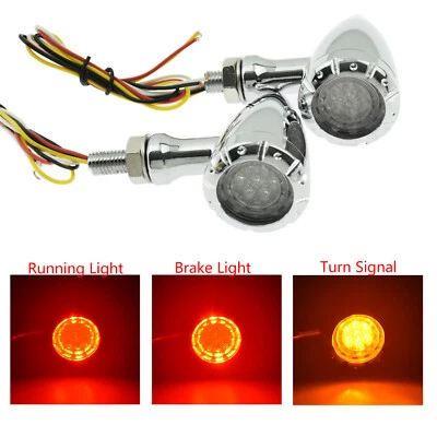 10mm 3 en 1 LED frein clignotant Stop d'indicateur pour Harley Copper Honda - Photo 1/4