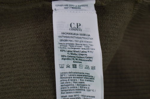 C.P. (CP) Company NWT 1/2 Zip Wool Blend Sweater Size XL 54 in Olive Green - Picture 9 of 9