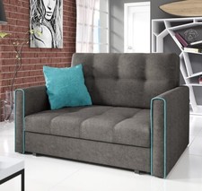 2-Seater Sofa Bed VIVA BIS II with Storage Fabric Springs Modern Comfortable New