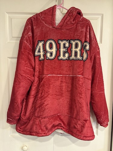 San Francisco 49ers Hoodie Size L Double Sided Logo Quilted Wool Blend RARE NEW - Picture 4 of 22