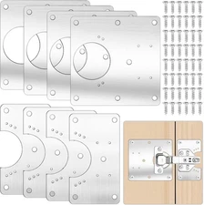 8 Pcs Cabinet Hinge Repair Plate, Door Fixing as picture 