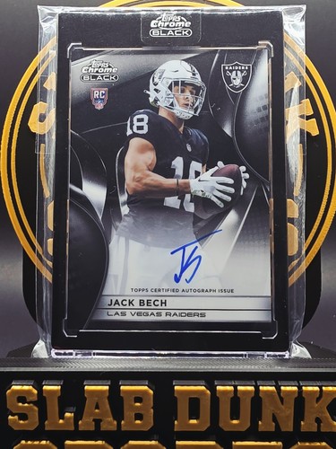 2025 Topps Chrome Black Football Jack Bech RAU-JBE Rookie Auto