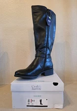 Kohls Croft & Barrow Tapir 9.5 Ortholite Women's Tall Black wide-calf Boots. NEW