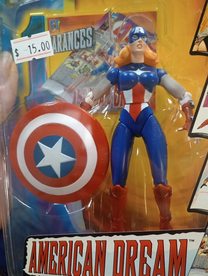 Figura ToyBiz 1999 exclusiva de 5" vistas previas de primera aparición Marvel American Dream Foto 2 de 4