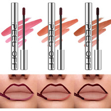 3 Colors Long-Lasting Peel off Lip Liner Set, Waterproof  Smudge-Proof Matte Li