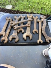 Lot Of 10, Vintage FORGED STEEL OPEN END DOUBLE WRENCHES Made in USA Tools