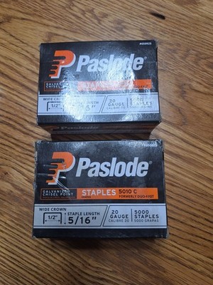 Paslode Staples 1/2'' Wide 5/16'' Length. 20 gauge 5000  Per Box selling 2 boxes!