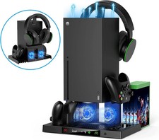 For Xbox Series X Vertical Stand,Cooling Fan Controller charger  Games Storage