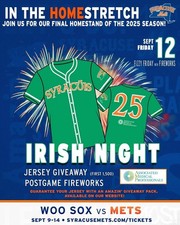 Syracuse NY Mets Irish Jersey Green SGA 9-12-25 XL ST PATRICK NEW IN BAG