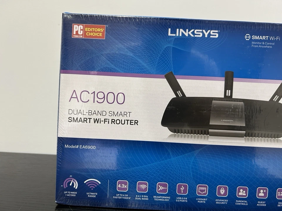 Linksys AC1900 EA6900 Dual Band Smart Wi-Fi Gigabit Router Easy Setup NEW SEALED - Image 3 of 4