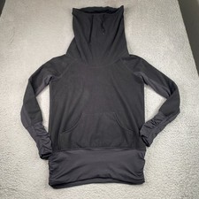 Lululemon Don?t Hurry Be Happy Sweatshirt Women Size 6 Black Cowl Neck W3228S