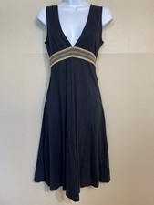 Free People Black open back Dress with Colorful Waistband Small