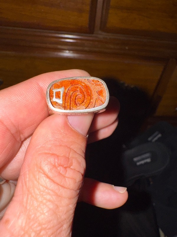Silpada Live Your Life symbol Sterling Silver and wood Ring