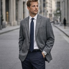 Ralph Lauren Blazer Men s 100 Wool Classic Tailored Plaid Check Gray 50R