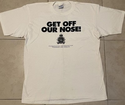 Vtg 90s Canada Protect Our Oceans Stay Off Our Tail! Shirt XL Fish Funny Saying