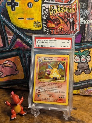 Pokemon WOTC 1999 🔥 Charizard 4/102 Base Set Holo ✨ PSA 8 NM - MINT 🔥
