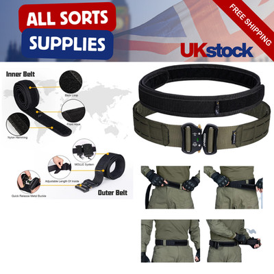 2'' Taktischer Gürtel mit 1,75'' Innengürtel Schnellverschluss Metallschnalle MOLLE Nylon UK
