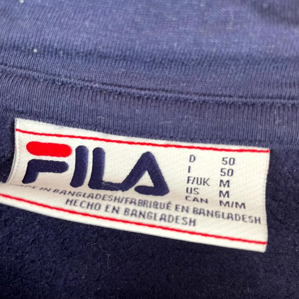 FILA Sweat Capuche M Homme Bleu Noir Colorblock Logo Coton Sport Enfiler - Photo 2/4