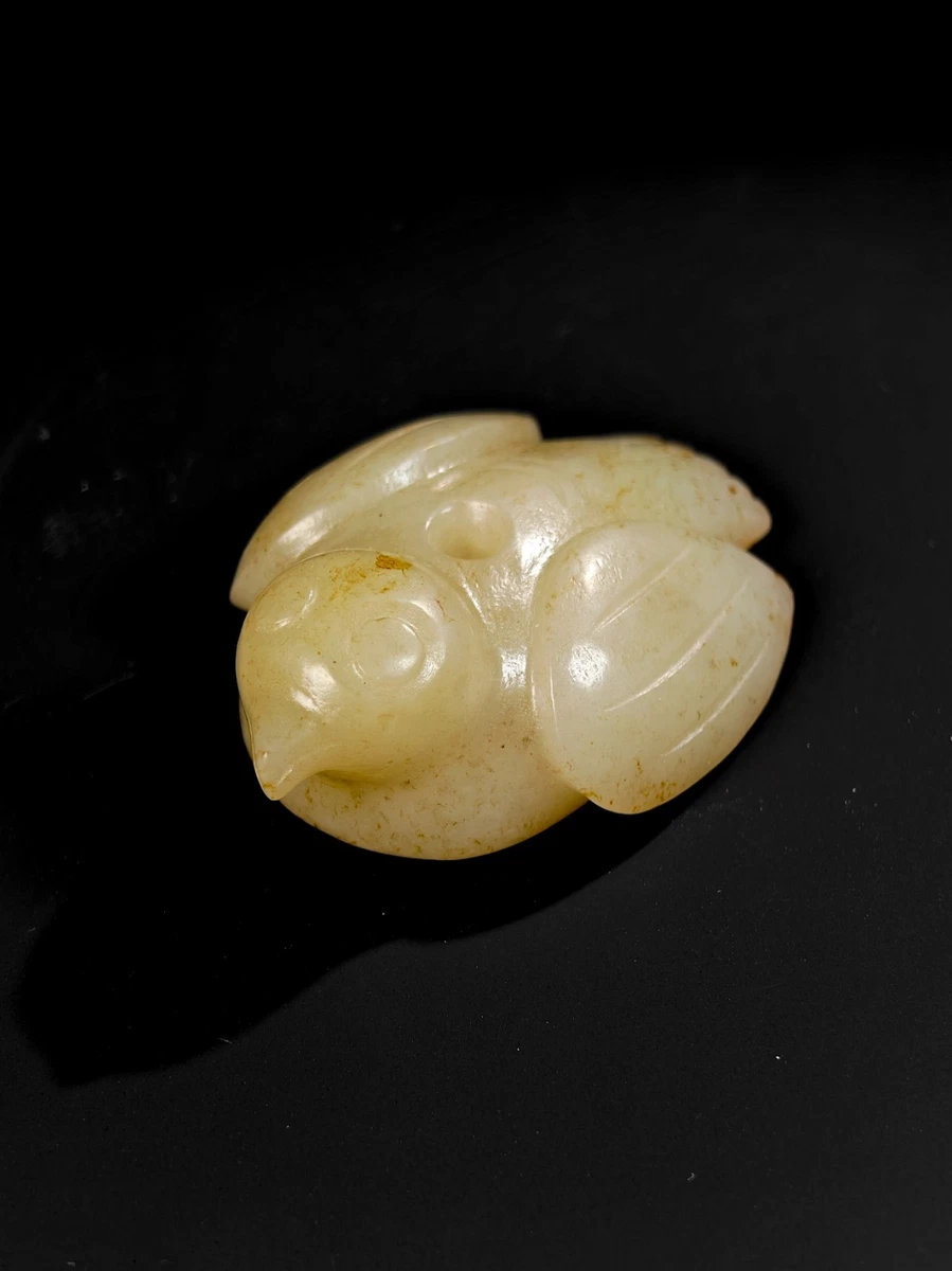 鸟白玉中国风雕像、雕像| eBay