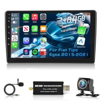 DAB+ Android 15 Autoradio Navi Carplay SWC RDS WiFi für Fiat Tipo Egea 2015-2021