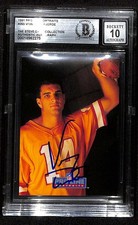Vinny Testaverde Tampa Bay Signed 1991 Pro Line Portraits Card Beckett Auto 10