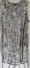 Womens Banana Republic Paisley  Blk & White  W/ Pockets & Belt Medium-Petite