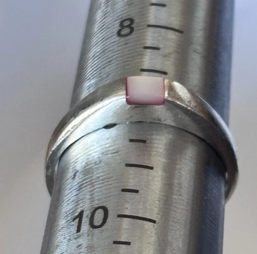 Vintage 925 Silver Ring Pink Rectangle 925 Size 9 Dainty Band Ring