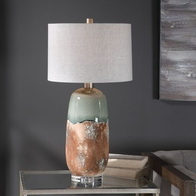 UTTERMOST 26381-1 MAGGIE EARTHY TERRACOTTA CRACKLED RUST CERAMIC TABLE LAMP