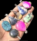 Mookaite & Mix Gemstone Pendants 5PCS Lot 925 Sterling Silver Plated Jewellery