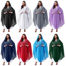 Womens Muslim Chiffon Dress Robe Batwing Sleeves Maxi Dress Kaftan Traditional