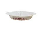 Vintage Glassbake White Milk Glass Divided Serviing Dish Casserole