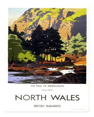 Vintage Nordwales Wandkunst von Norman Wilkinson Wald Wandkunst