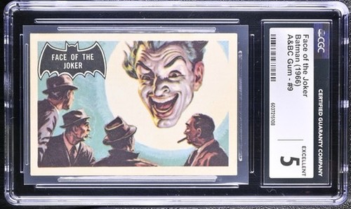 1966 Topps Batman Black Bat #9 Face of the Joker — CGC 5